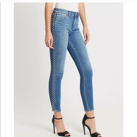 Frame Denim Le High Skinny Braided Leg Jeans sandbar size 32 - Picture 13 of 14